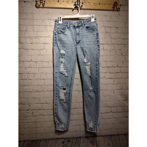 Tinseltown distressed high rise cropped jeans 5 *